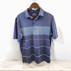 Vineyard Vines Men's Performance Polo - Two Tone Nautical‎ Stripe Sz M
